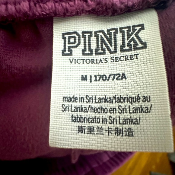 PINK velour pants in LUSCIOUS PLUM - Picture 4 of 5